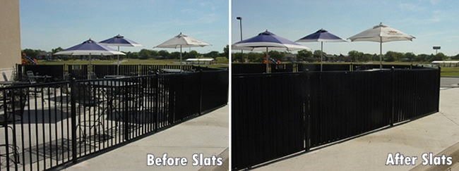 aluminum fence privacy slats before and after